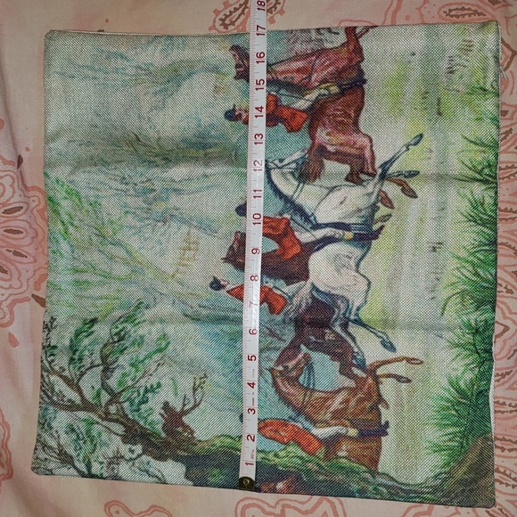 Fox Hunter Pillow Cover Fox Hunting Horse Farmhouse Tree Nature Pony - Picture 7 of 9